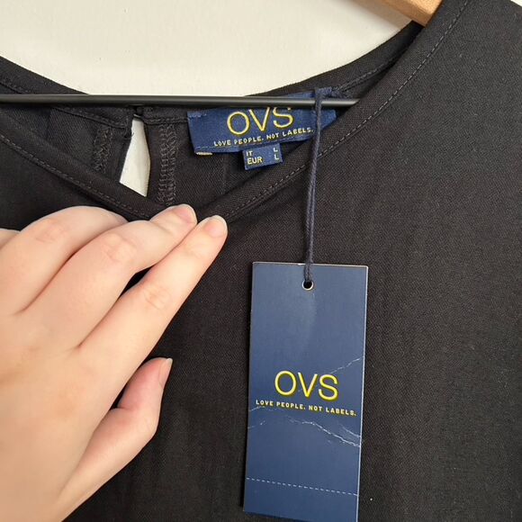 OVS Black Scoopneck T Shirt - Picture 3 of 5